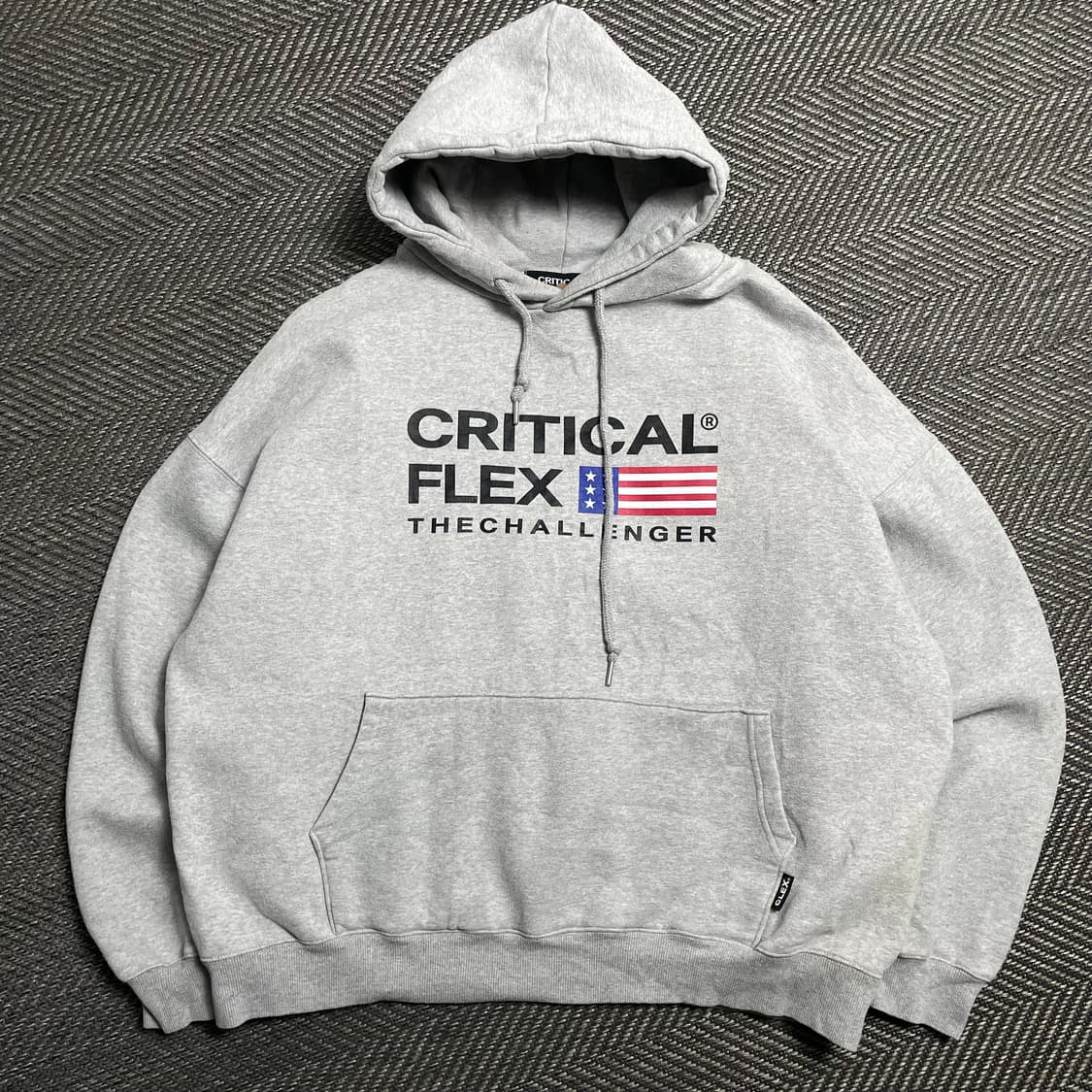 크리티컬플렉스 USA 성조기 빅로고 박시핏 후드 티셔츠y 5337 상품이미지2