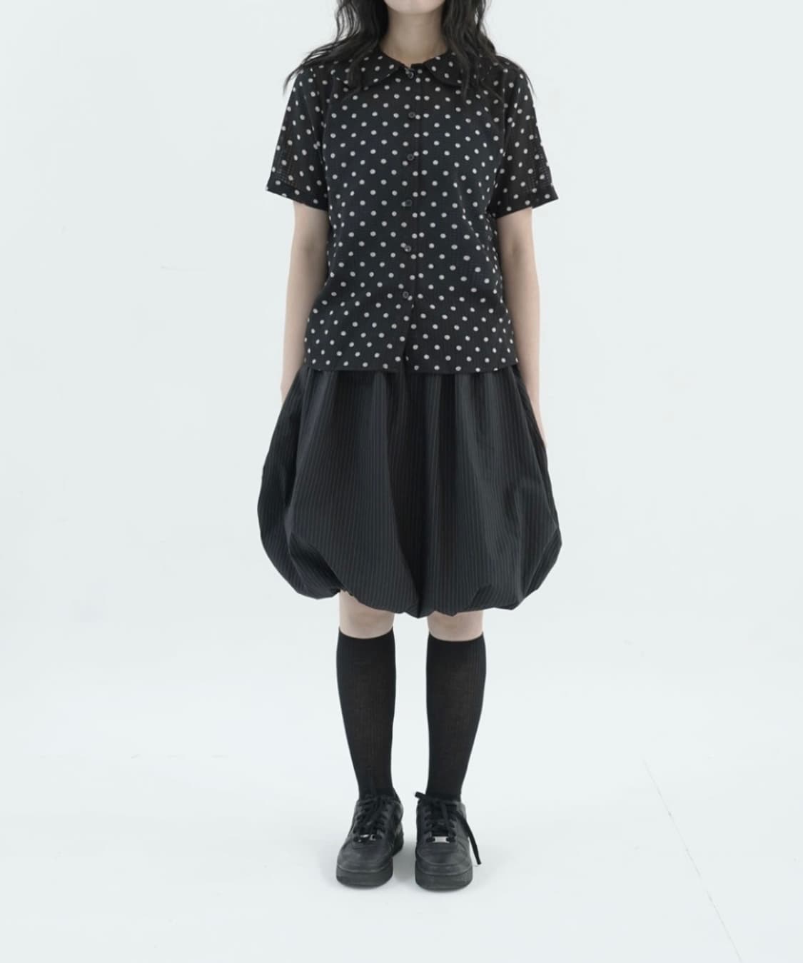 피에브레 스트라이프 펌킨 벌룬 스커트 상품이미지1