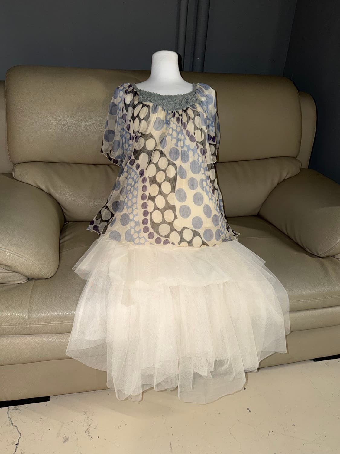 Only! color mix dot pattern blouse 상품이미지1