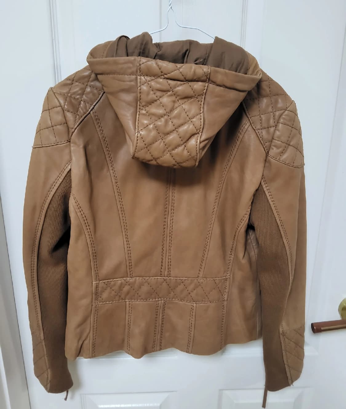 Michael Kors 마이클 코어스 퀼팅 브라운 레더 후드 자켓 상품이미지4