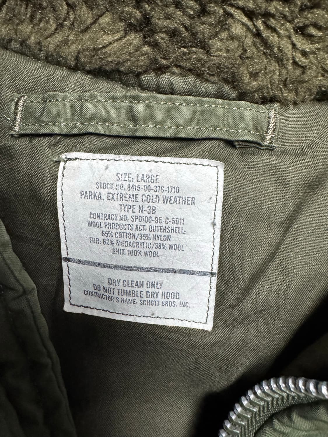 Schott N3B OD 쇼트 올리드 드랩 라지 상품이미지3