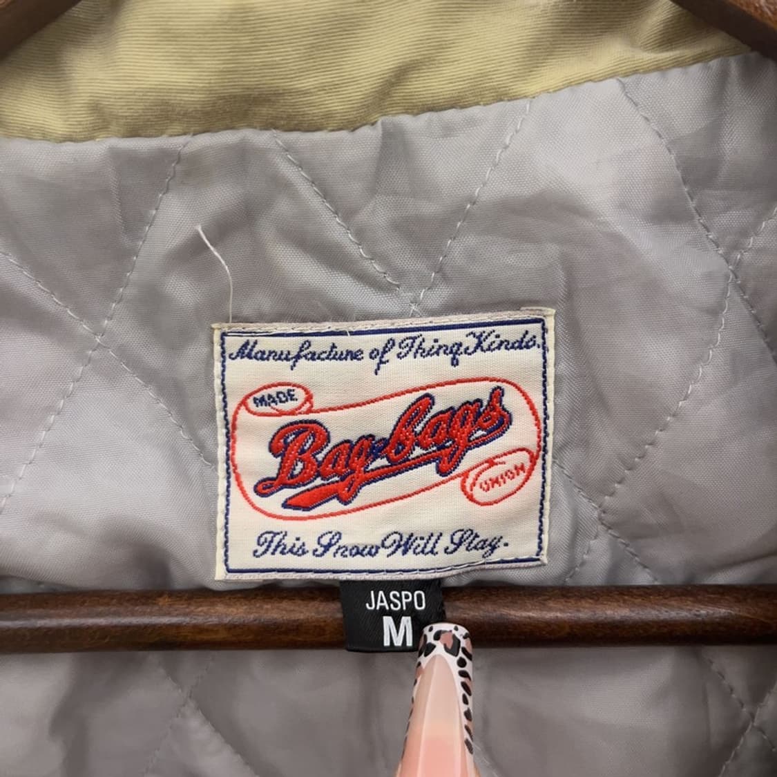 재팬 빈티지 올드스쿨 레트로 버건디와인 누빔 후드자켓 M C08261 상품이미지5