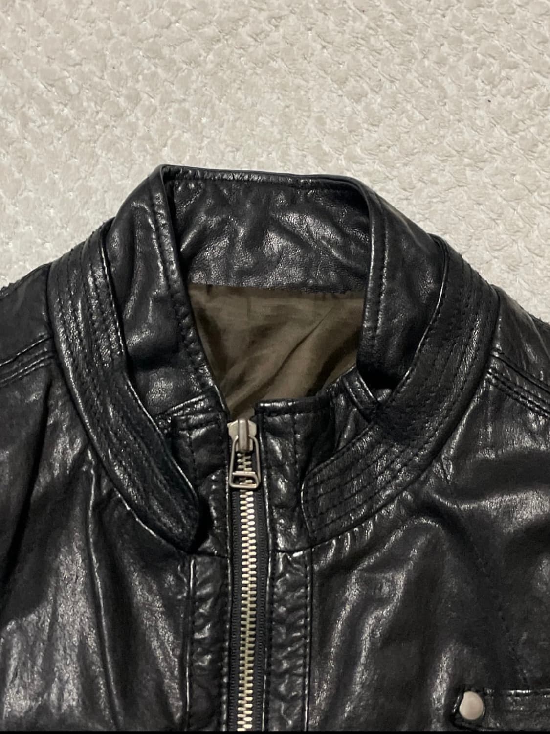 광희시장 웨스턴 무드 램스킨 양가죽 포켓 레더 자 켓 다크 브라운 상품이미지3