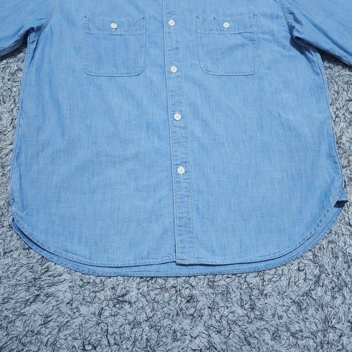 유니클로) L 남자 오버 포켓셔츠 데님셔츠남방 / 왕눈이샵 상품이미지5