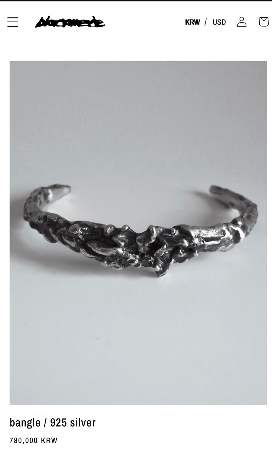 블랙멀 뱅글 925 실버 상품이미지1