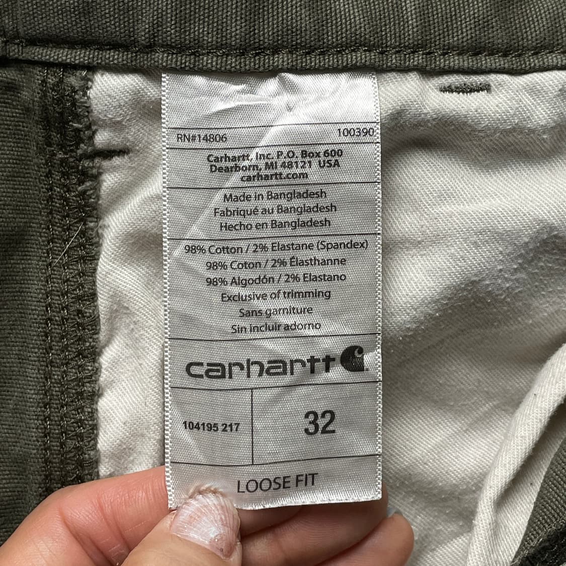 CARHARTT 칼하트 카키 루즈핏 유틸리티 워크 하프팬츠 A01163 상품이미지10