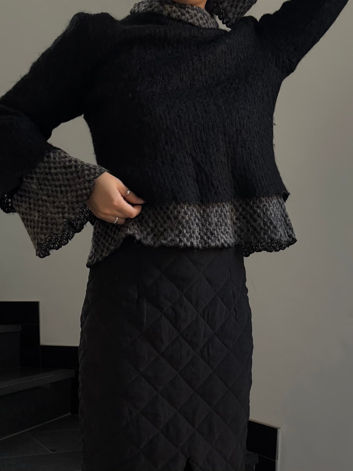 레이어드 폴라 니트 상품이미지2