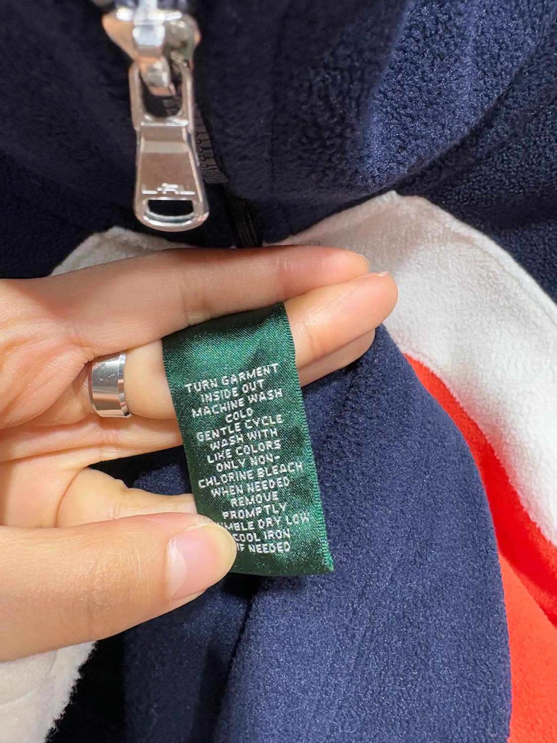 M 폴로랄프로렌 L-RL 사선 배색 플리스 집업 상품이미지6