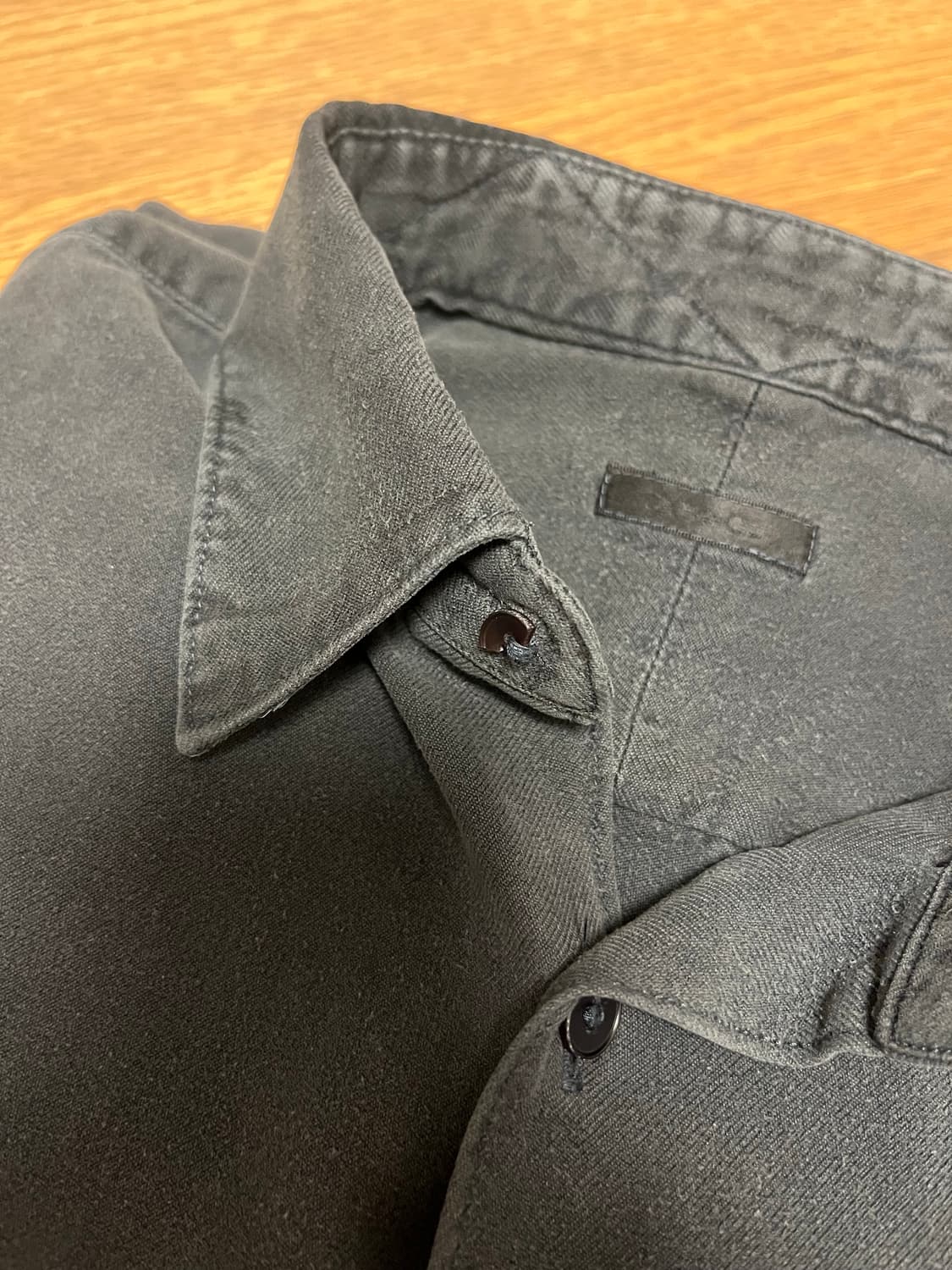 COMOLI 코모리 21aw 실크넬 셔츠 (2/fade navy) 상품이미지4