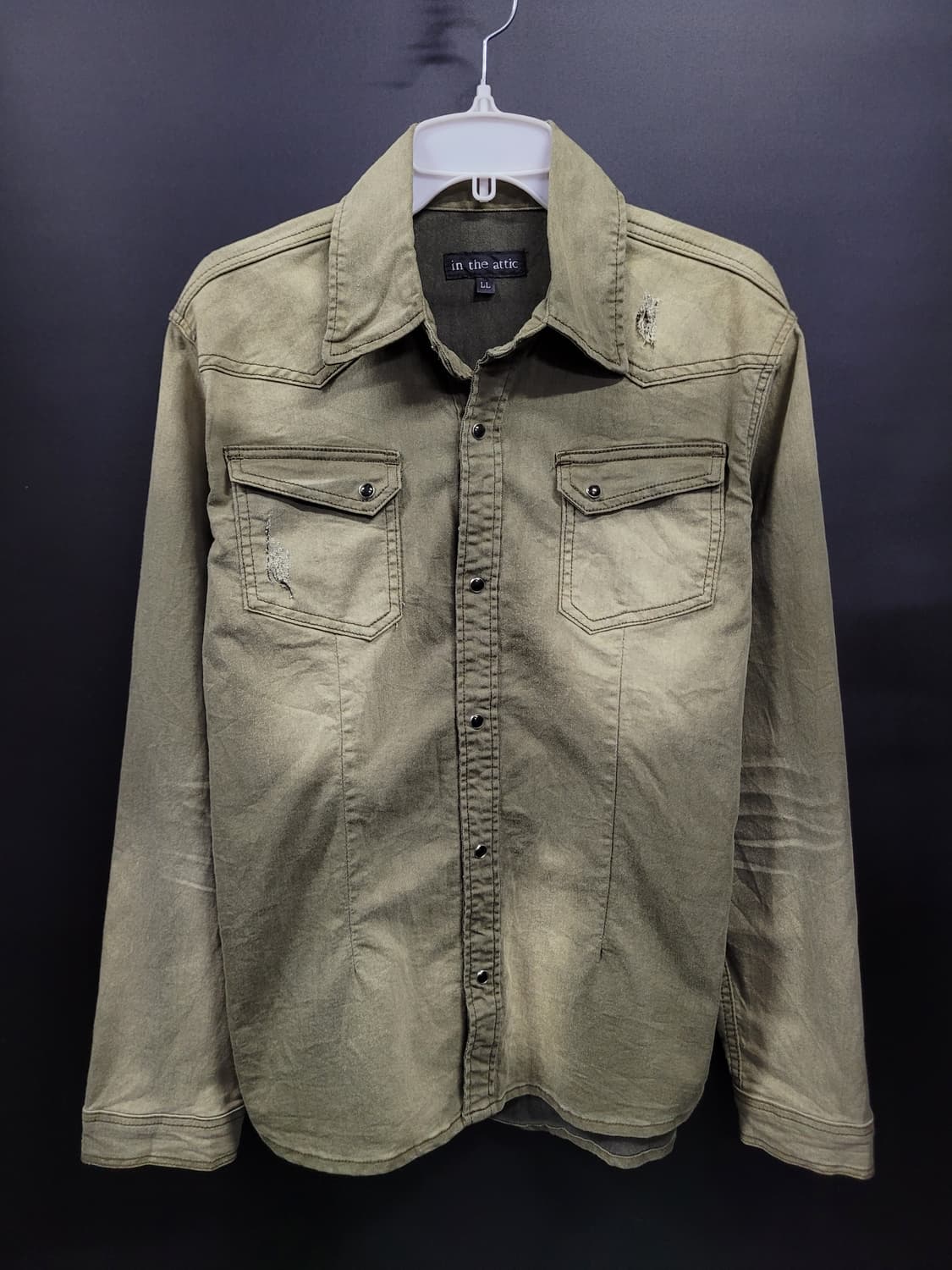 in the attic 빈티지 블리치드 웨스턴 셔츠 상품이미지1