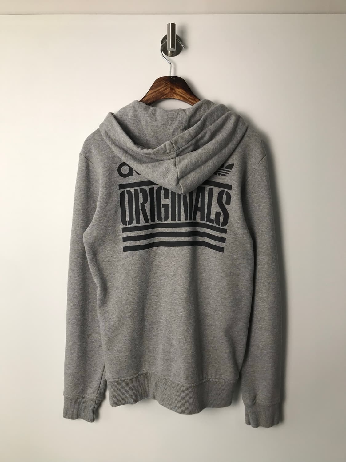 아디다스 자수로고 그레이 후드집업 상품이미지3