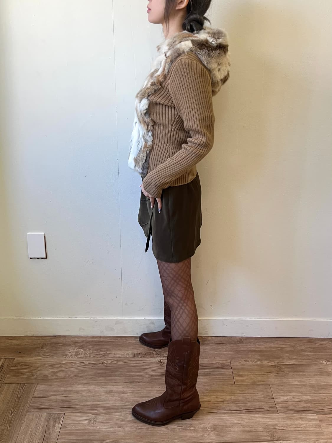 clear 페이크 퍼 후드 자켓  상품이미지8