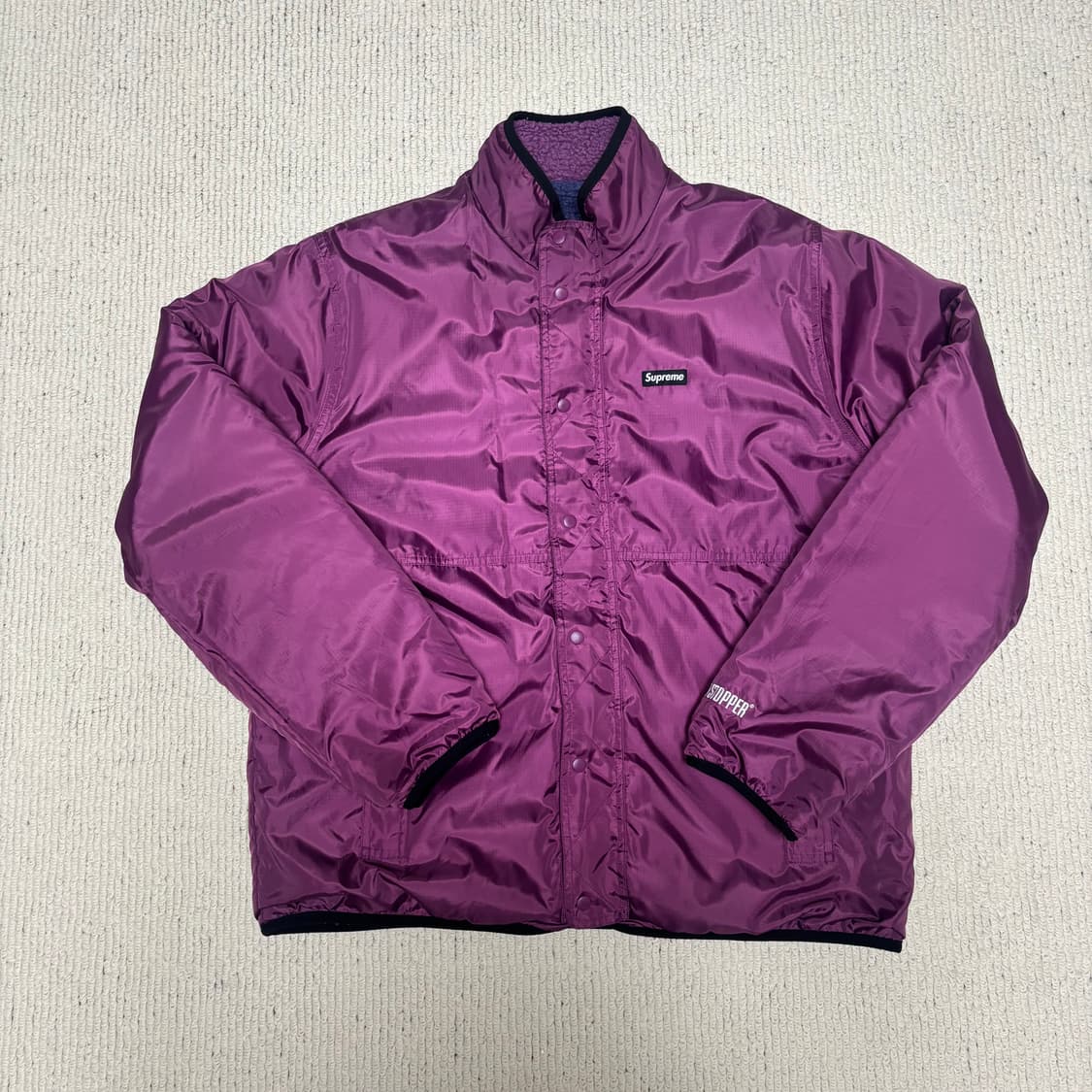 Supreme 슈프림 20fw 리버시블 컬러블럭 플리스 자켓 퍼플 L 상품이미지4