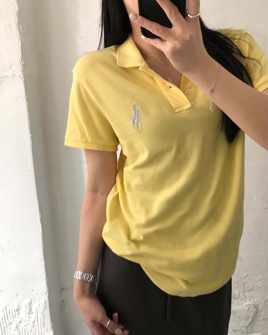 Polo 랄프로렌 골프 우먼라인 실버글리터포니 옐로우컬러 PK 카라티셔츠 상품이미지1