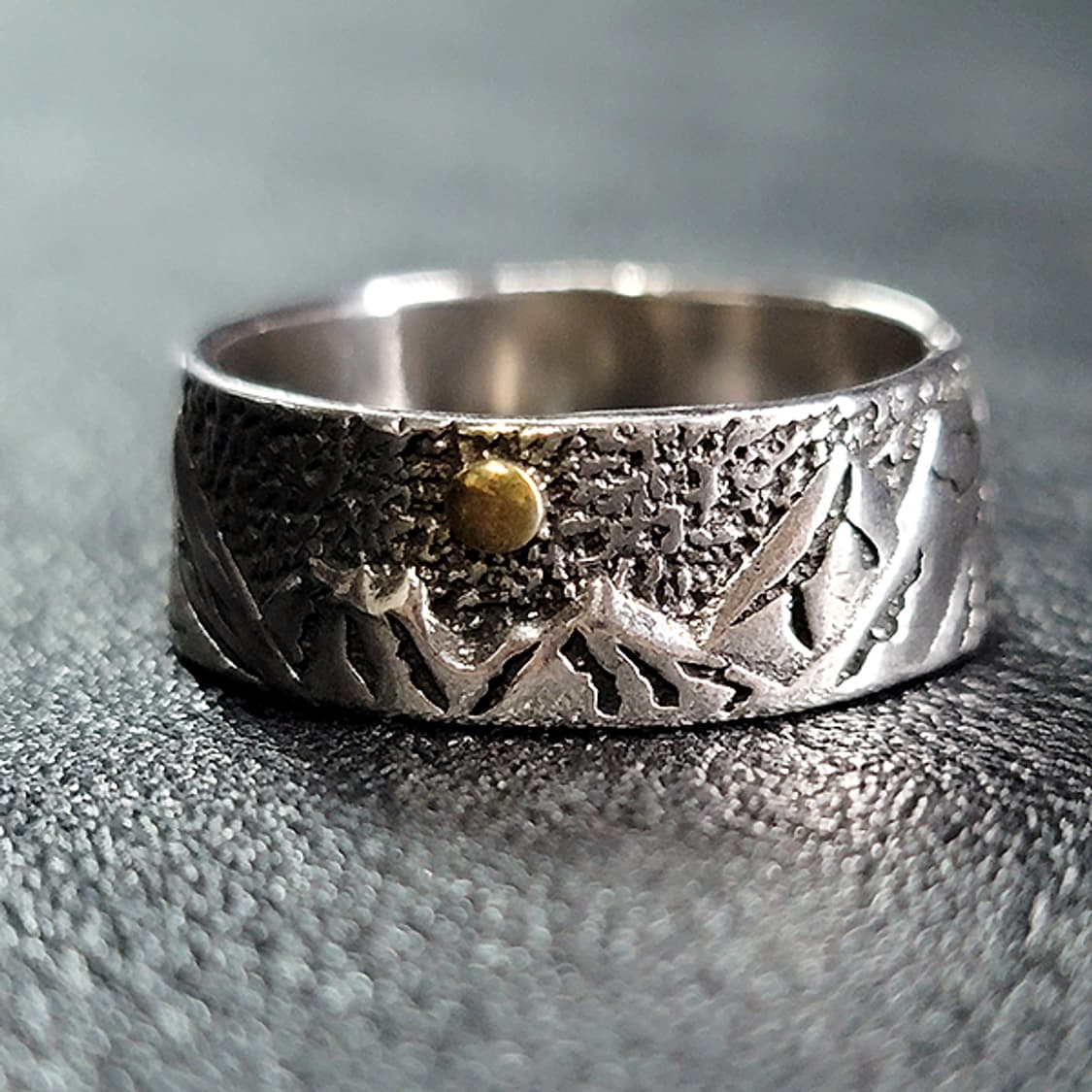 Khael 실버 남자 엔틱 빈티지 명품 고대 입체 산맥 반지 상품이미지3
