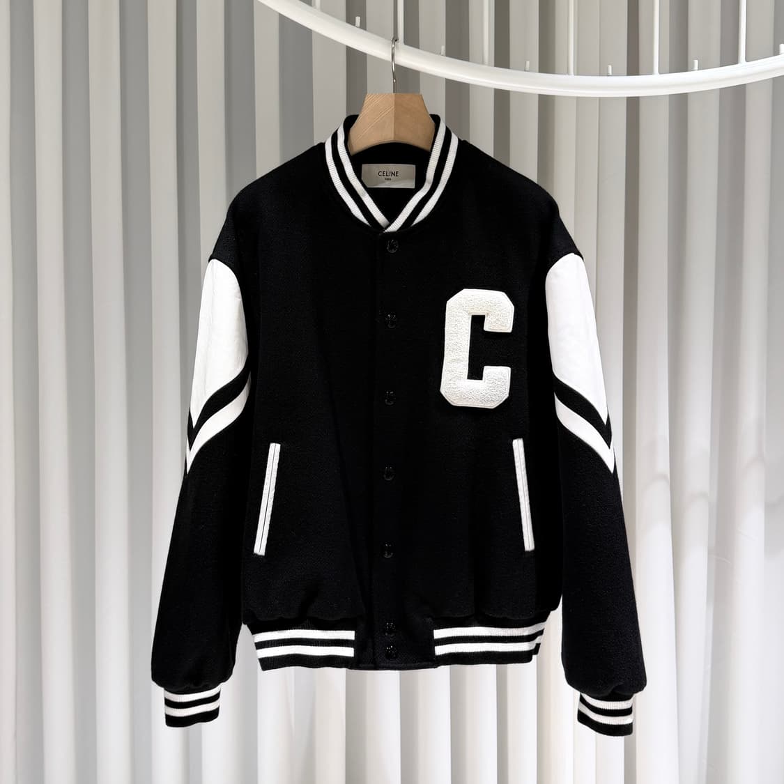 (A+/54) / 셀린느 텍스쳐드 울 잭슨 테디 자켓 블랙 상품이미지1