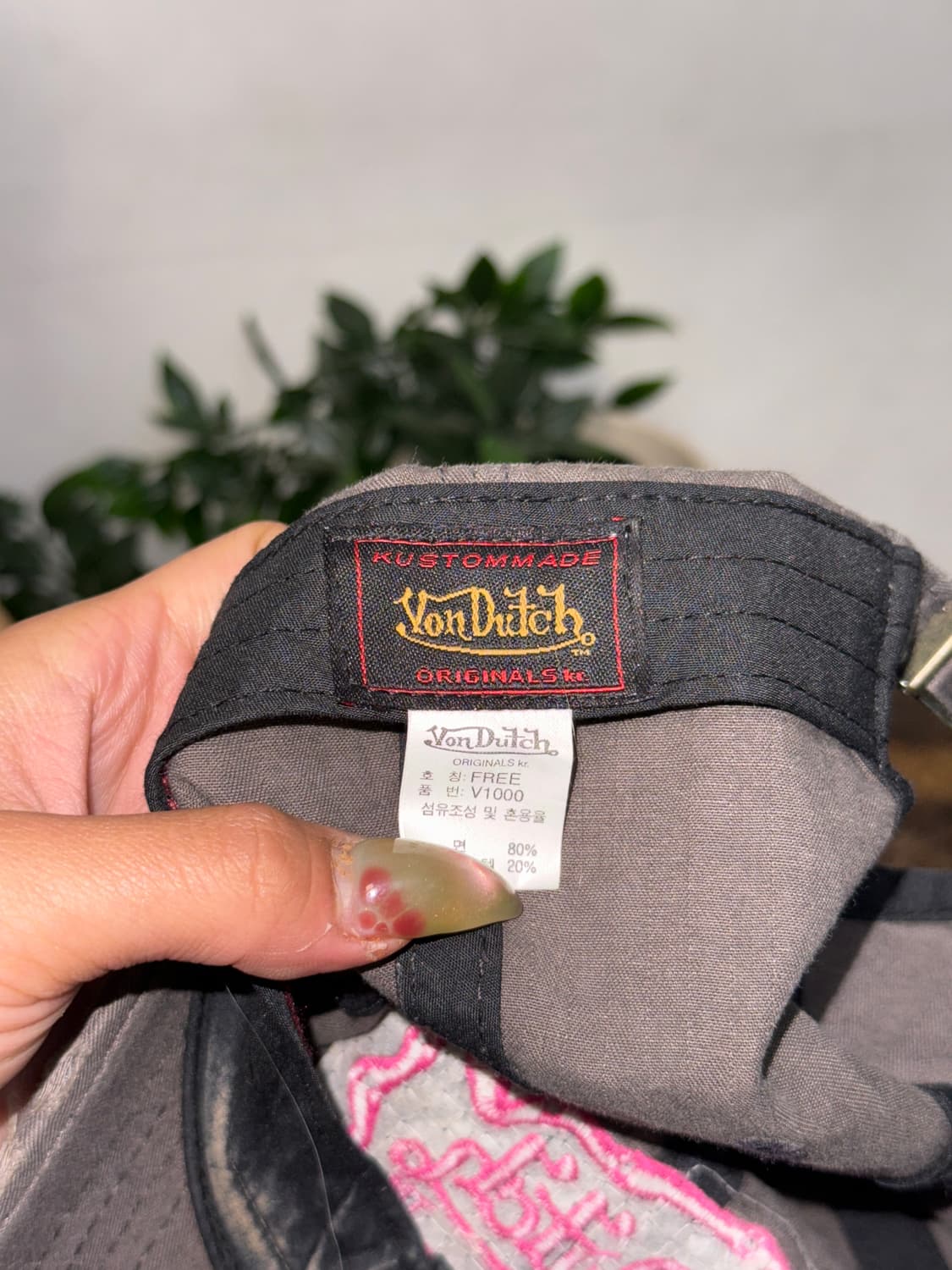 Von Dutch pink gray logo ball cap  상품이미지5
