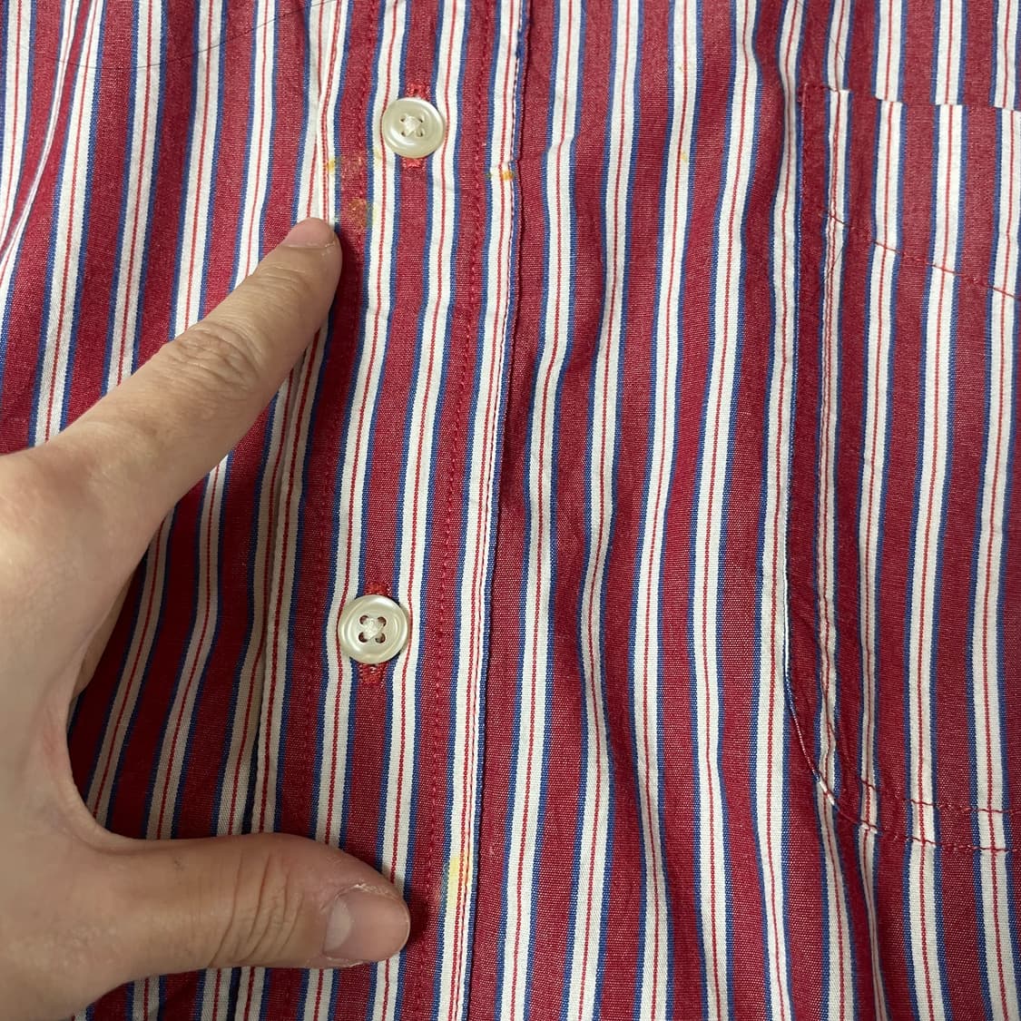 챕스 레드 스트라이프 버튼 다운 셔츠 XXL 상품이미지8