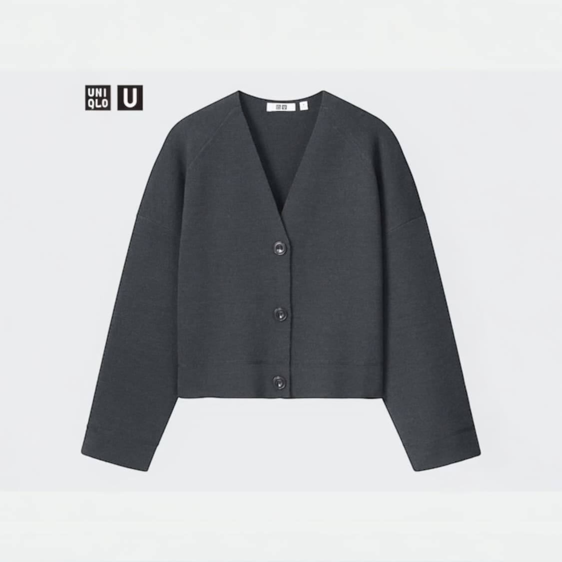 [L] Uniqlo 유니클로 U 크롭 메리노 블렌드 브이넥 가디건 상품이미지2