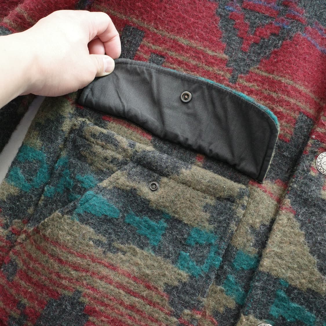 80s 울리치 빈티지 네이티브 나바호 울 자켓 MADE IN USA 상품이미지6