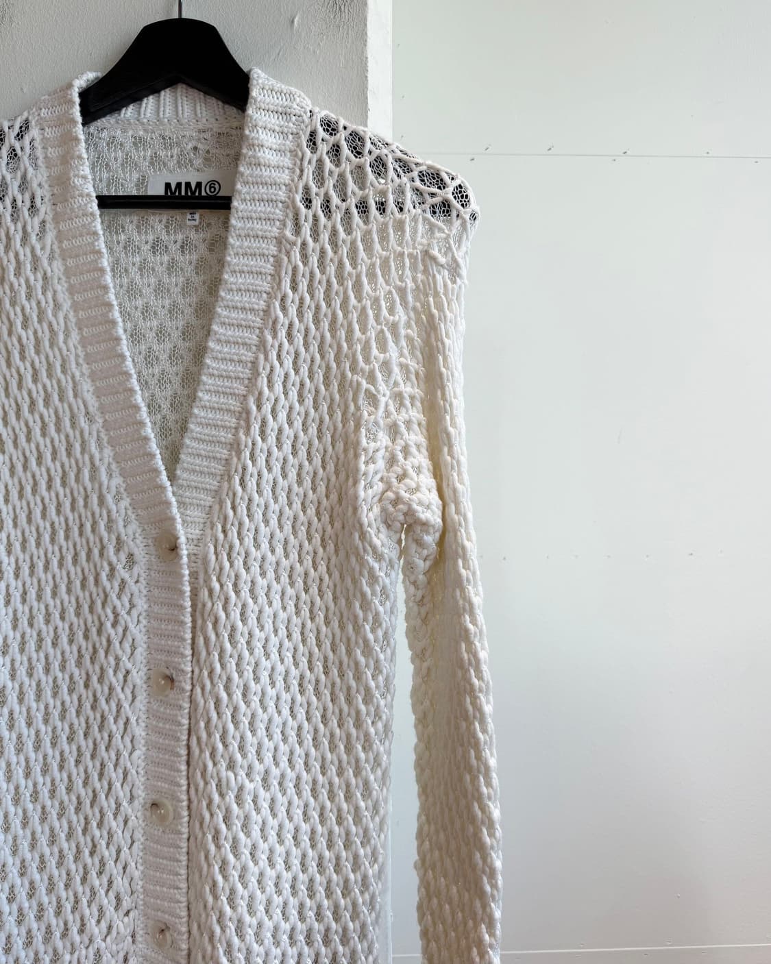 mm6 화이트 네트 코튼 가디건 상품이미지5