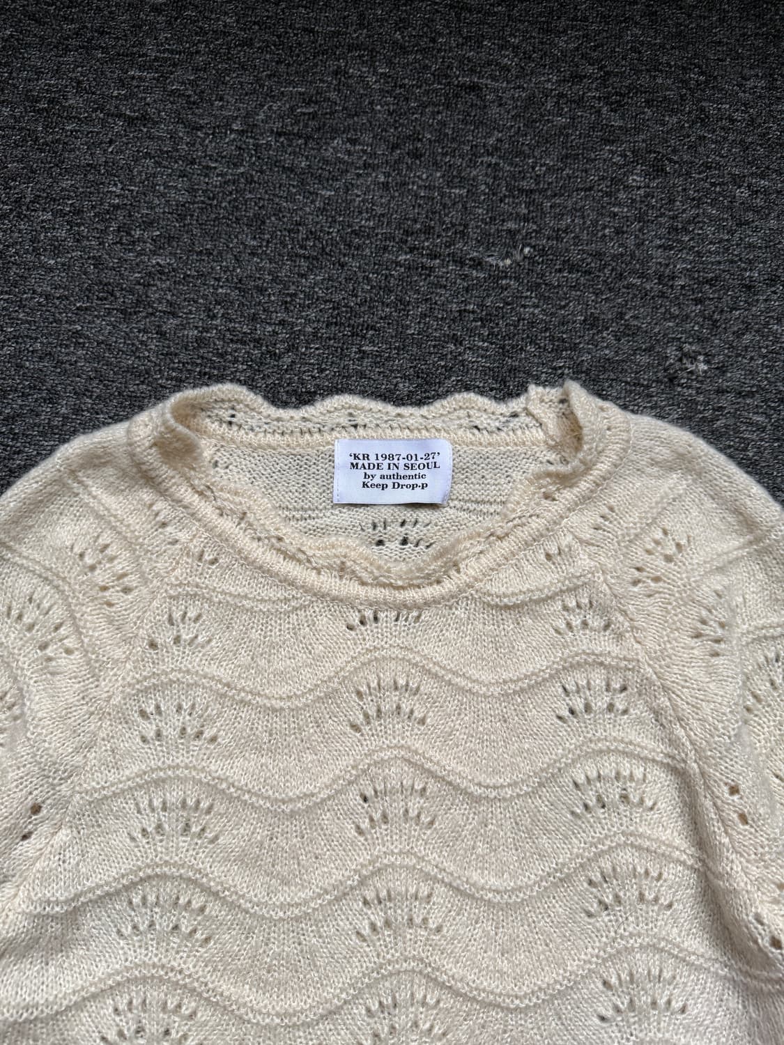 빈티지 웨이브 펀칭 니트 상품이미지6