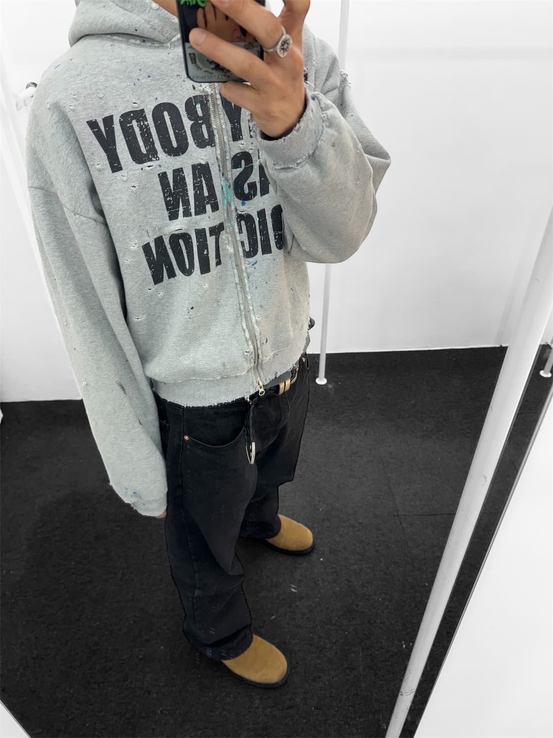 빈티지 크롭 후드집업(기모) 상품이미지8