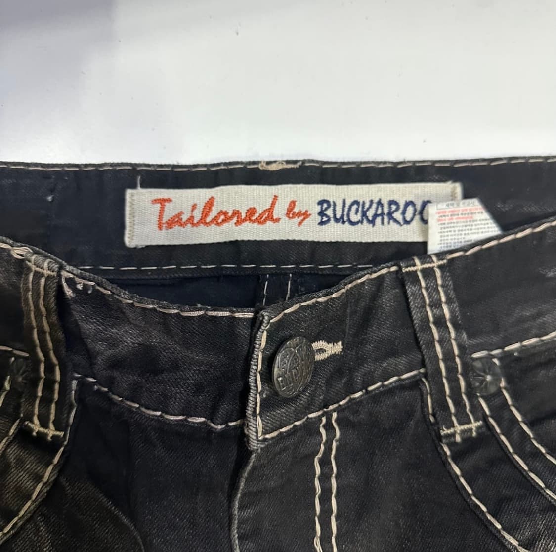 버커루 흑청 와이드 데님 팬츠 상품이미지3