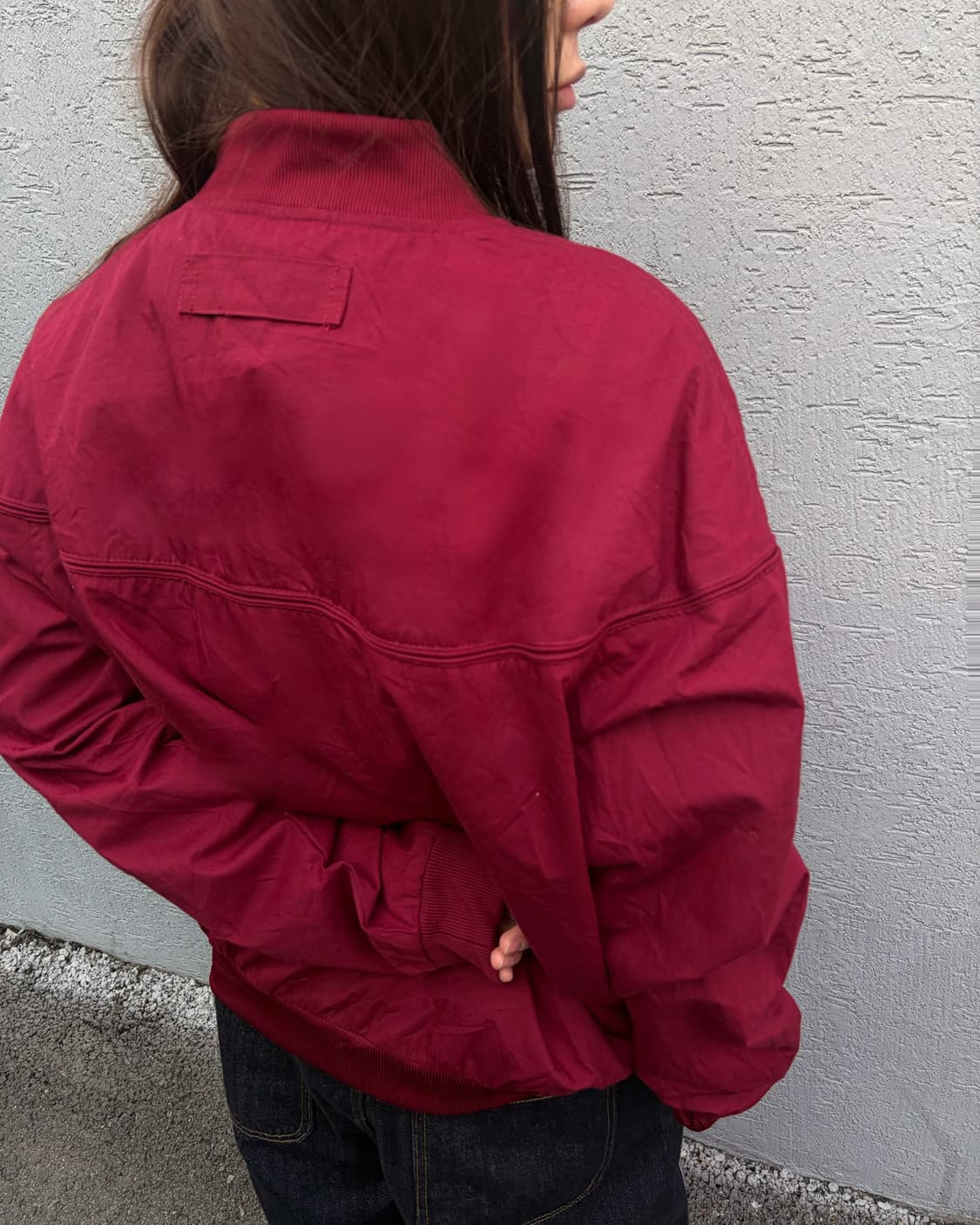 90s POLO burgundy cotton bluson jacket 상품이미지3