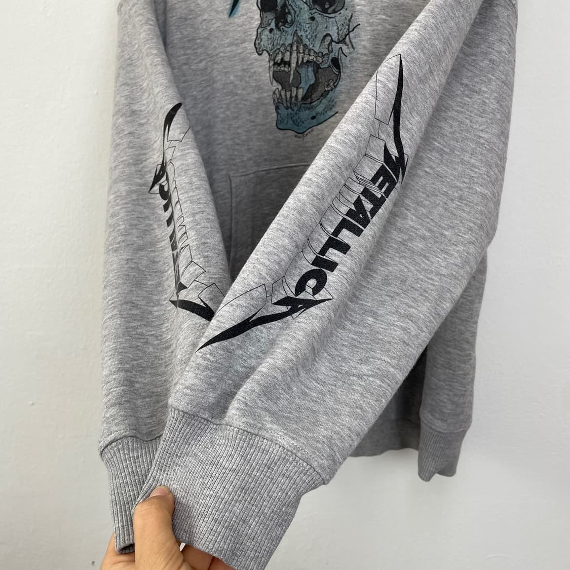 Metallica x GU 콜라보 스컬 프린팅 그레이 후드티 S 상품이미지3
