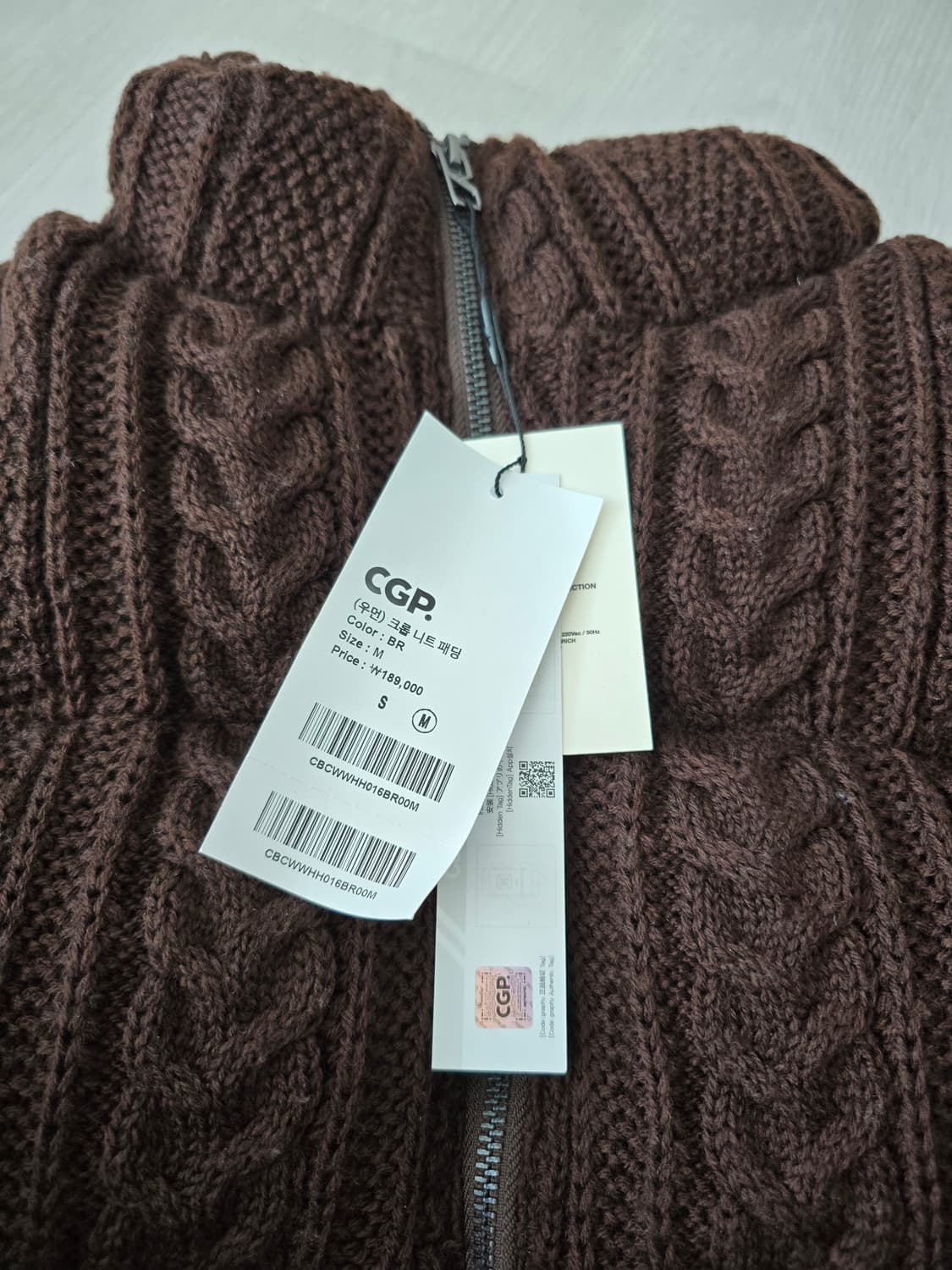 코드그라피 우먼 크롭 니트 패딩 M 상품이미지2