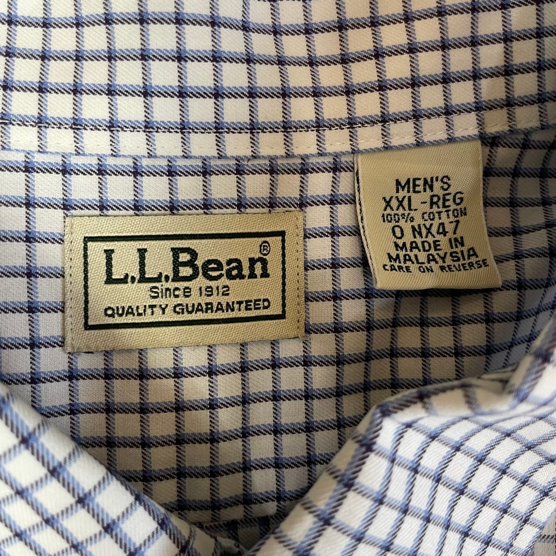 엘엘빈 빅사이즈 오버핏 블루 깅엄체크 원포켓 반팔 셔츠 XXL 상품이미지5