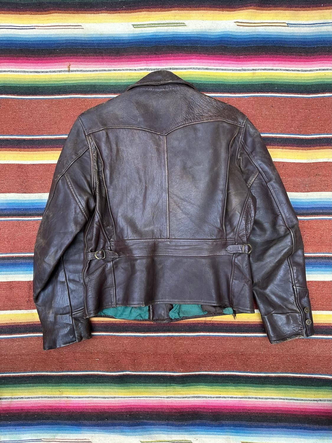 40s USA Horse Hide Rider Jacket 상품이미지6