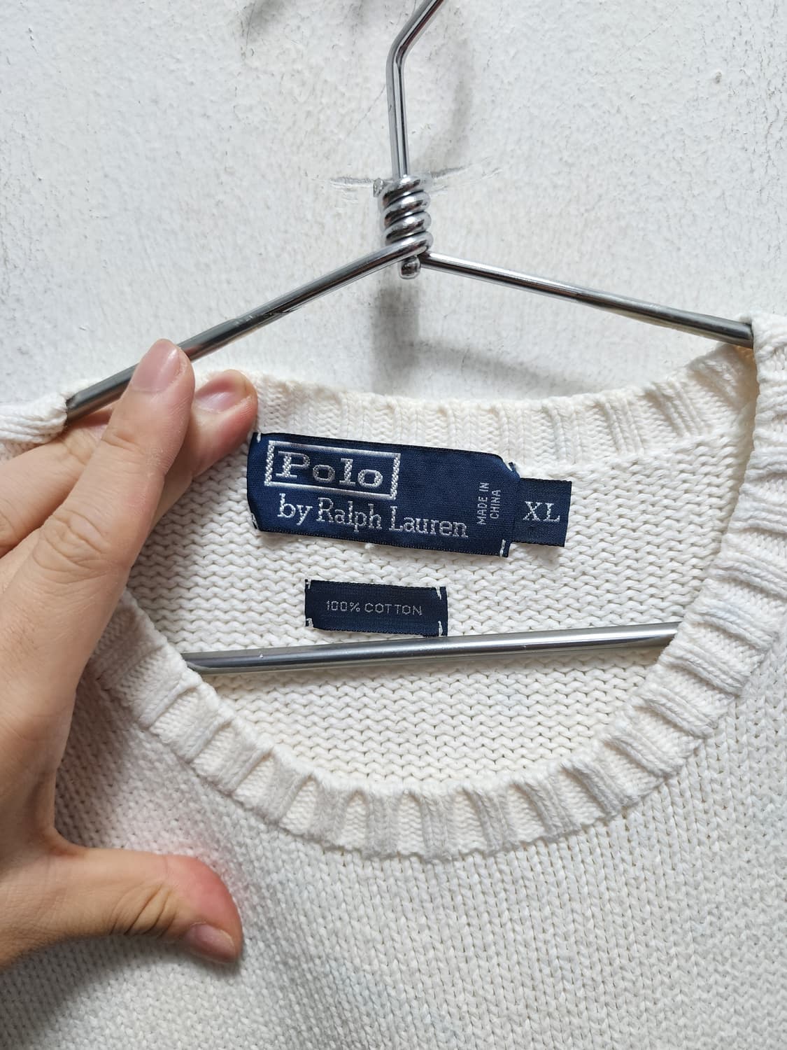 폴로 랄프로렌 90s 화이트 니트 스웨터 상품이미지4