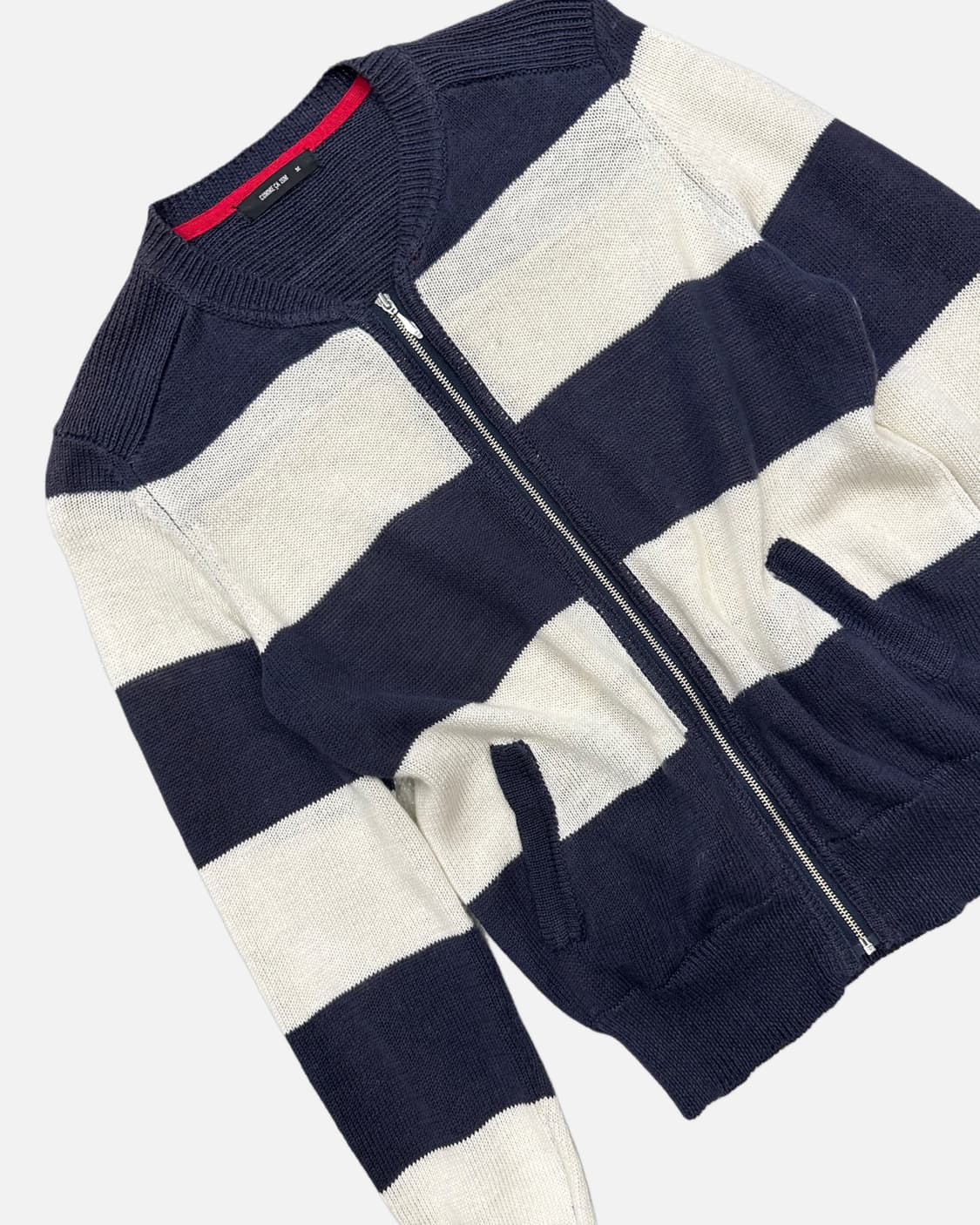 navy strip knit zip-up 상품이미지3