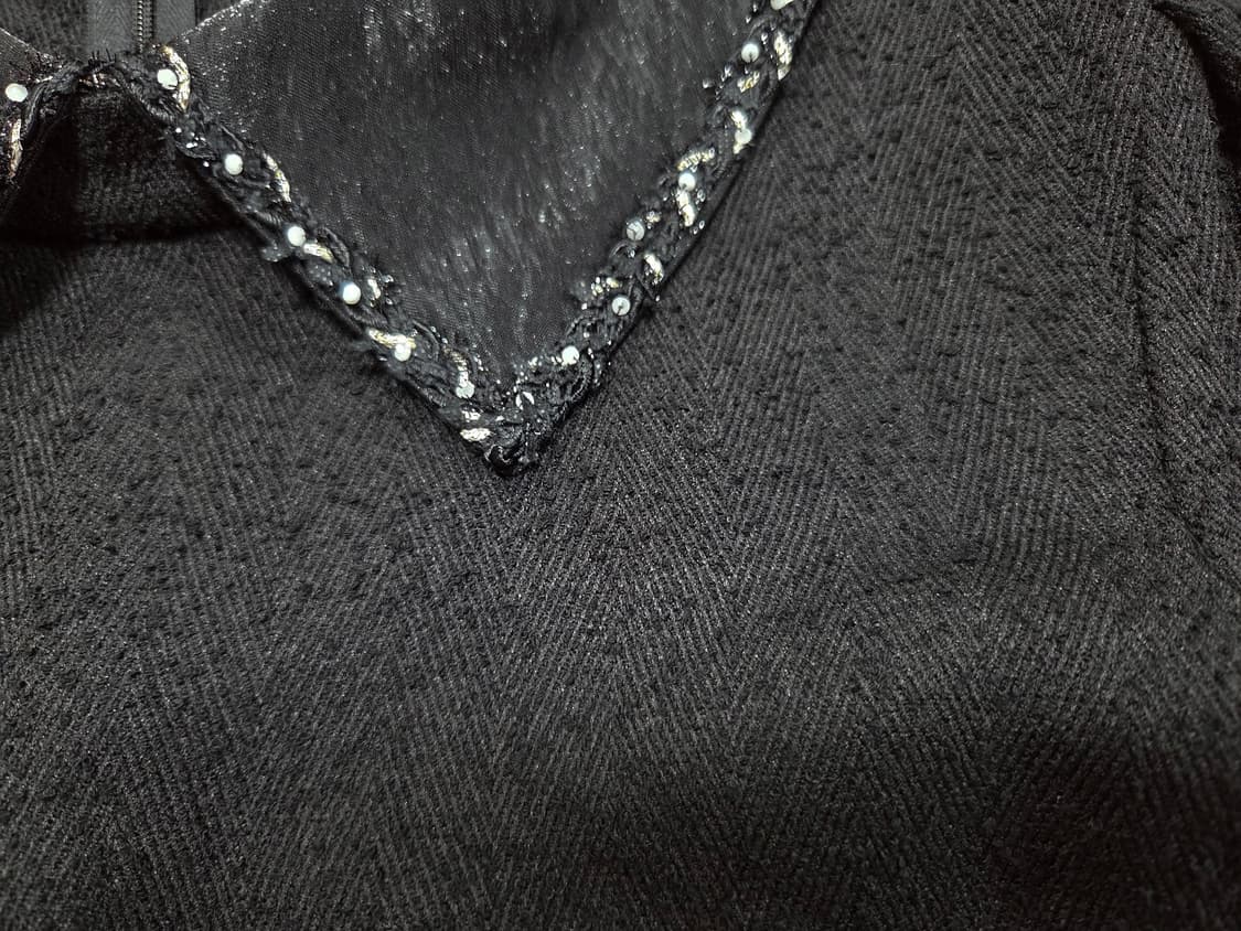 레니본(Reneevon) 배색카라 트위드블라우스 55 상품이미지4