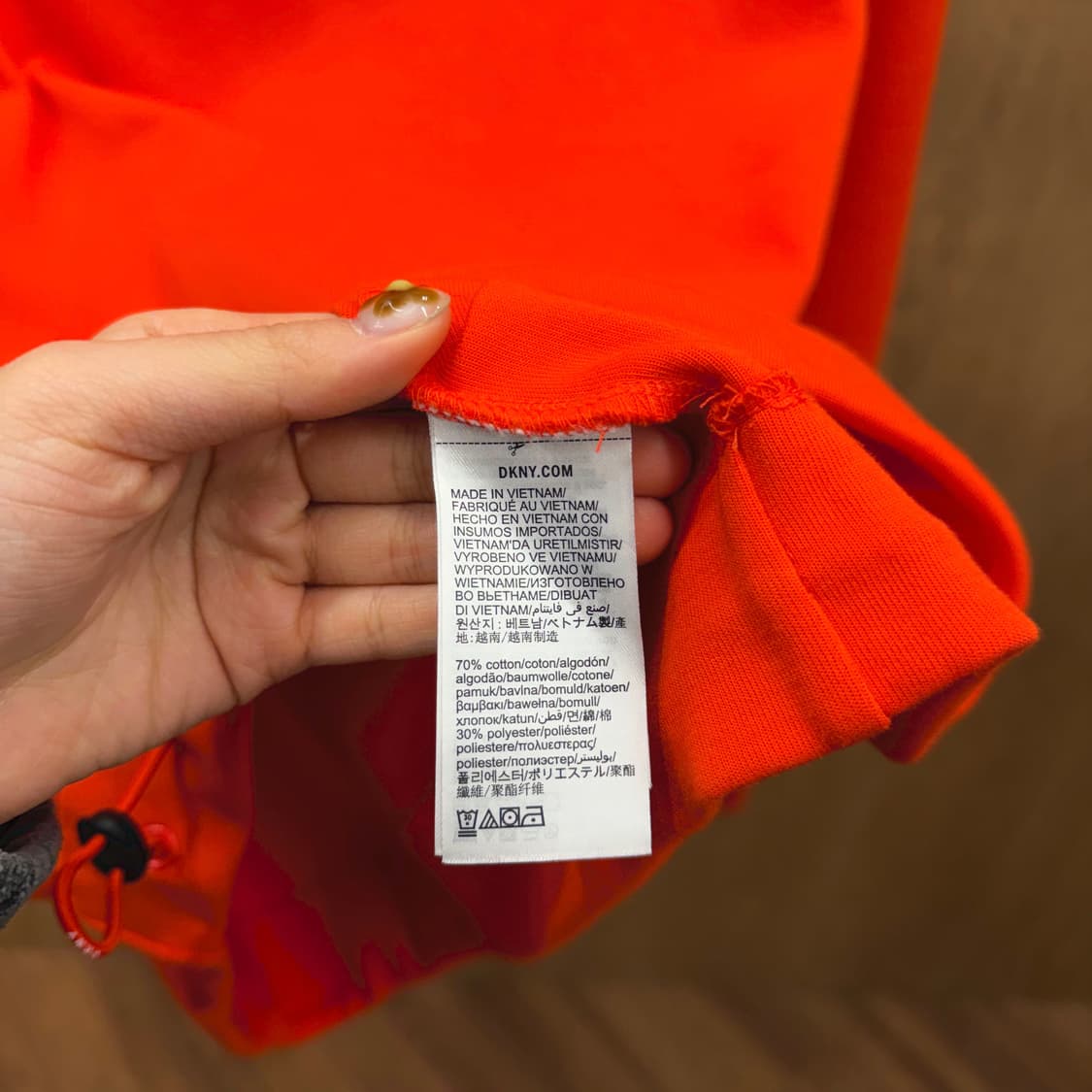 도나카란 뉴욕 하프 집업 스웻 셔츠 스트링 디테일 오렌지 상품이미지9