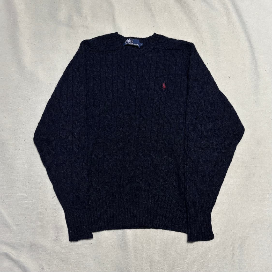 M 폴로랄프로렌 울 네이비 케이블 니트  상품이미지2