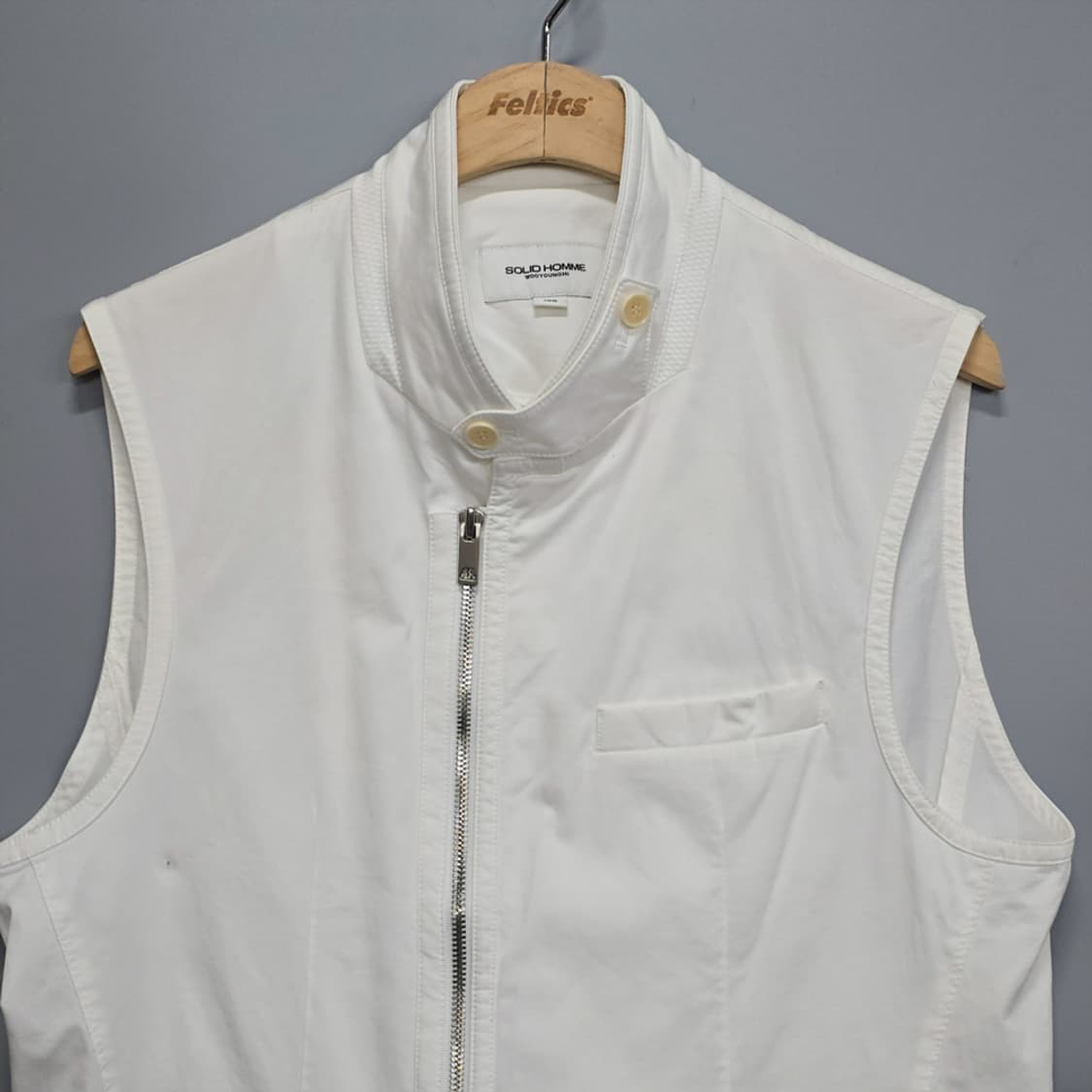 솔리드옴므(SOLID HOMME) 집업 베스트 화이트 100 상품이미지2