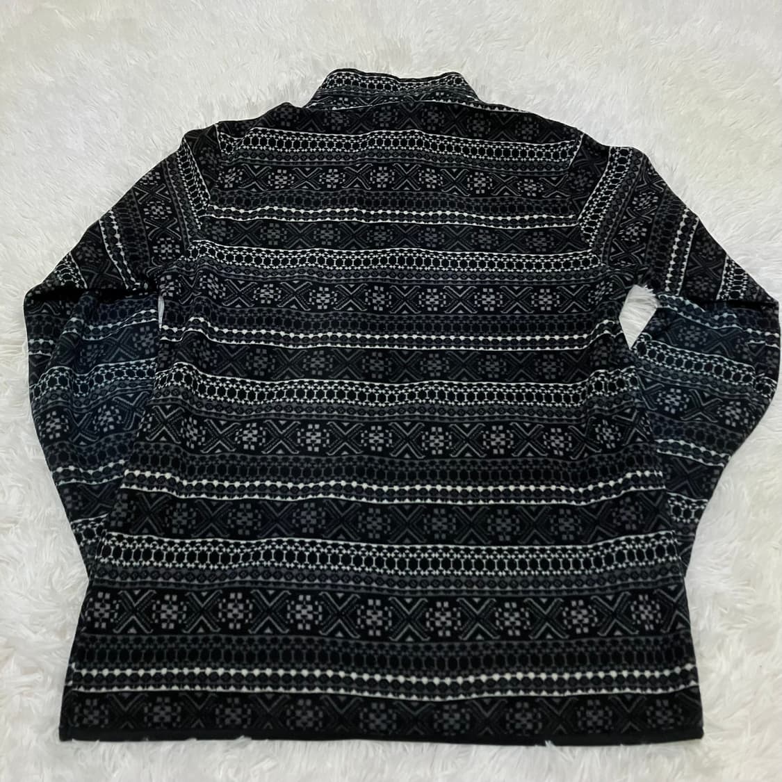 빈티지 네이비 노드 패턴 반집업 후리스 856 y2k 스트릿 모리 갸루  상품이미지2