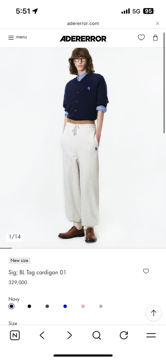 아더에러 시그니피컨트 네이비 가디건 M 상품이미지1