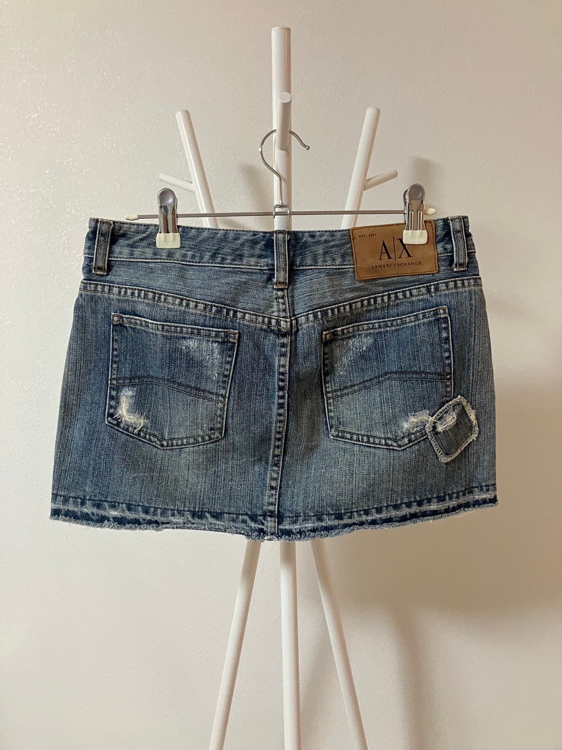 아르마니익스체인지 데님 패치워크 미니스커트 y2k 상품이미지4
