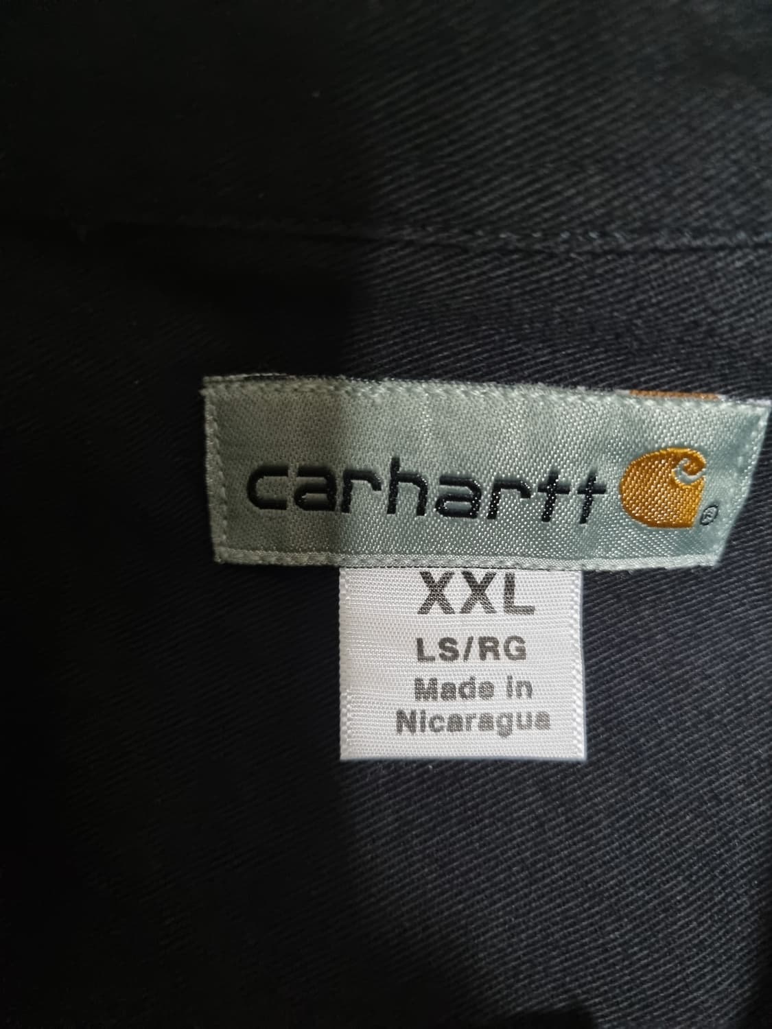 칼하트 코튼 블랙 워크셔츠(XXL) 니콘 패치 상품이미지2