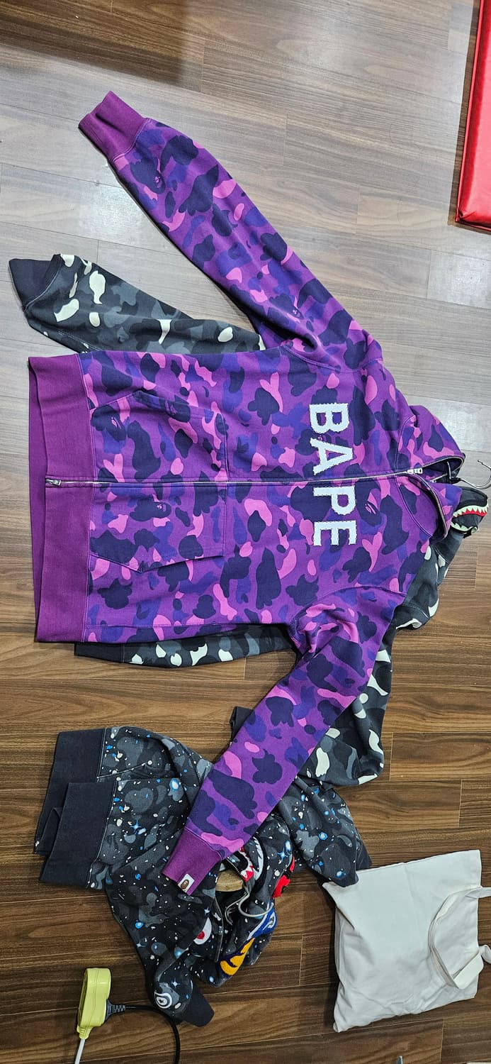 베이프 스와로브스키 후드집업 퍼플 엑라 상품이미지1