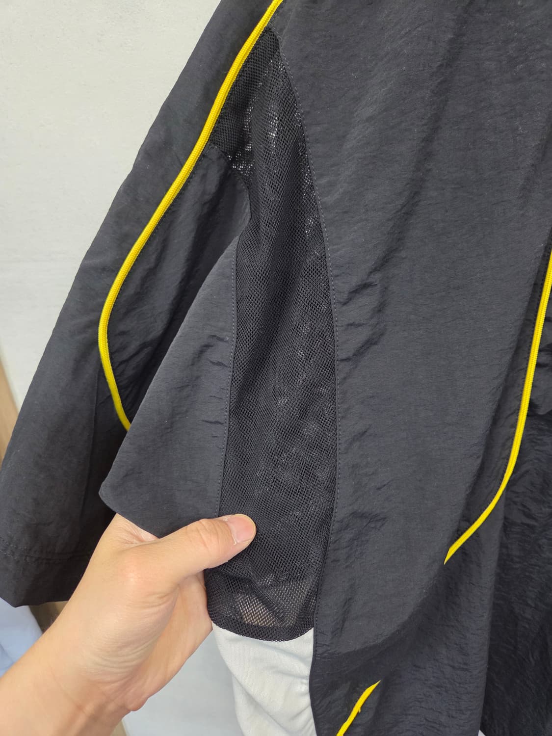 조던 90s 올드스쿨 점프맨 자수로고 메쉬 우븐집업 반팔자켓 m L 상품이미지3