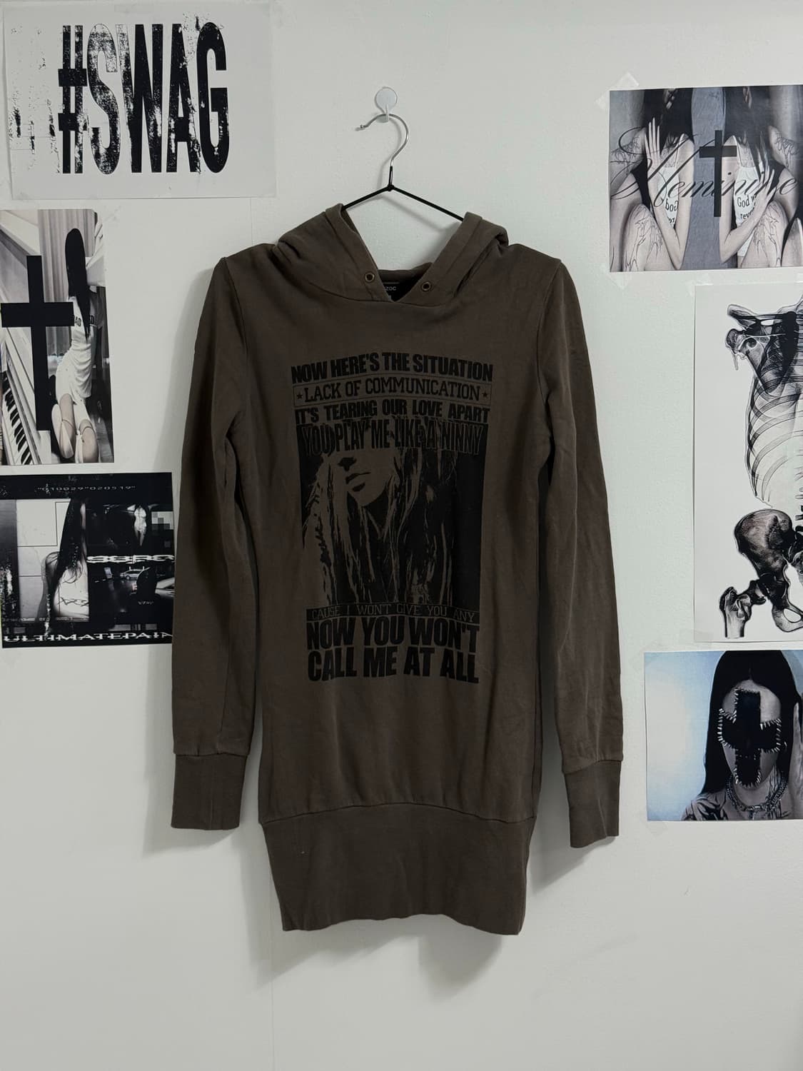 00s gyaru mood hoodie onepiece  상품이미지3