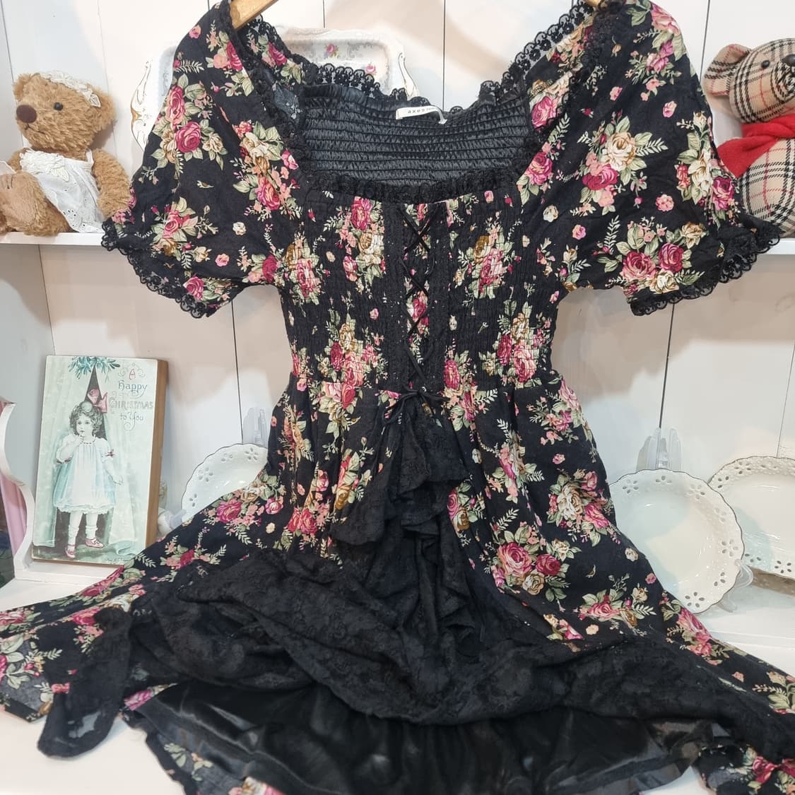 axes femme(액시즈팜) 플라워 레이스 언밸런스 원피스 상품이미지8