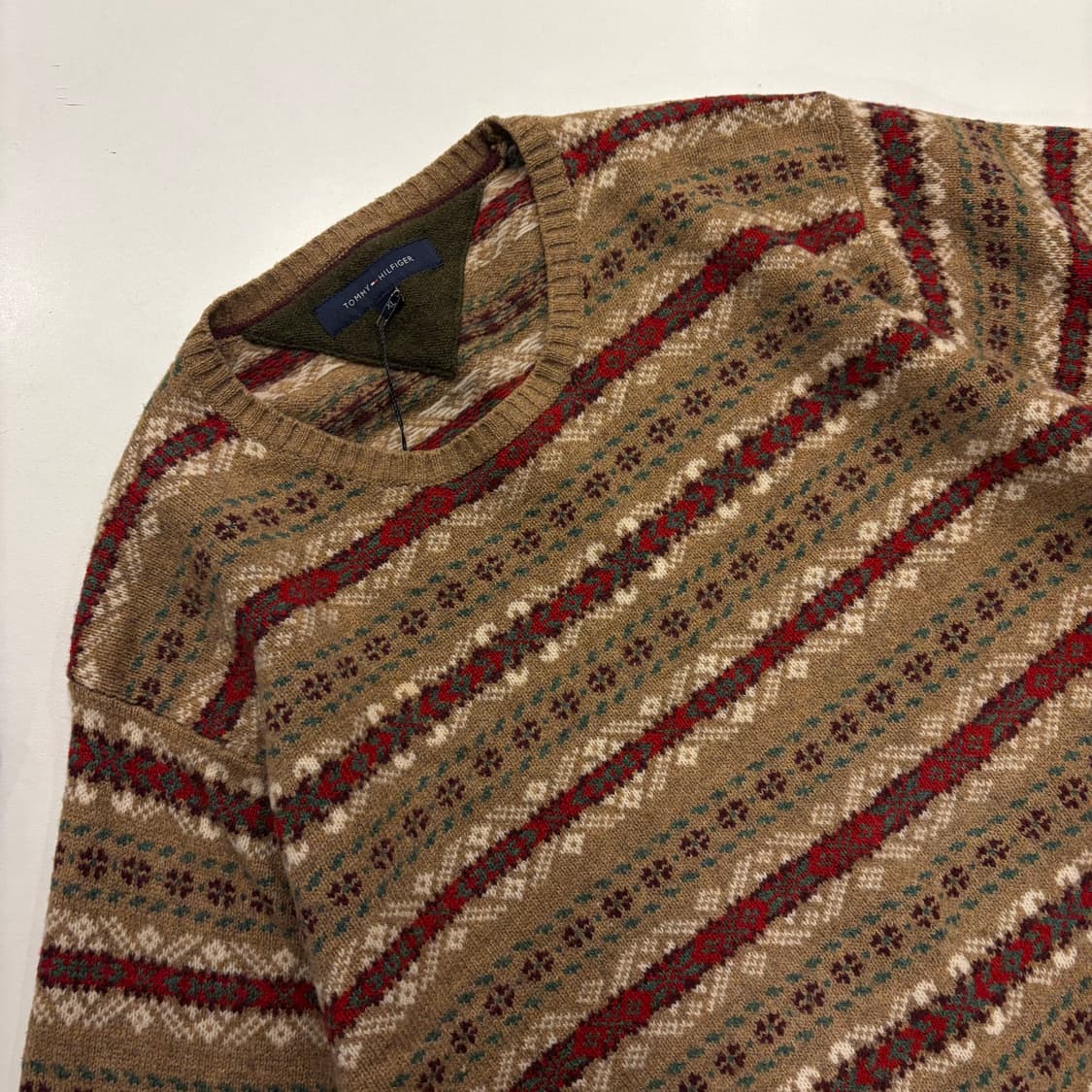 [XL] 타미힐피거 아가일 패턴 니트 브라운 B707 상품이미지3