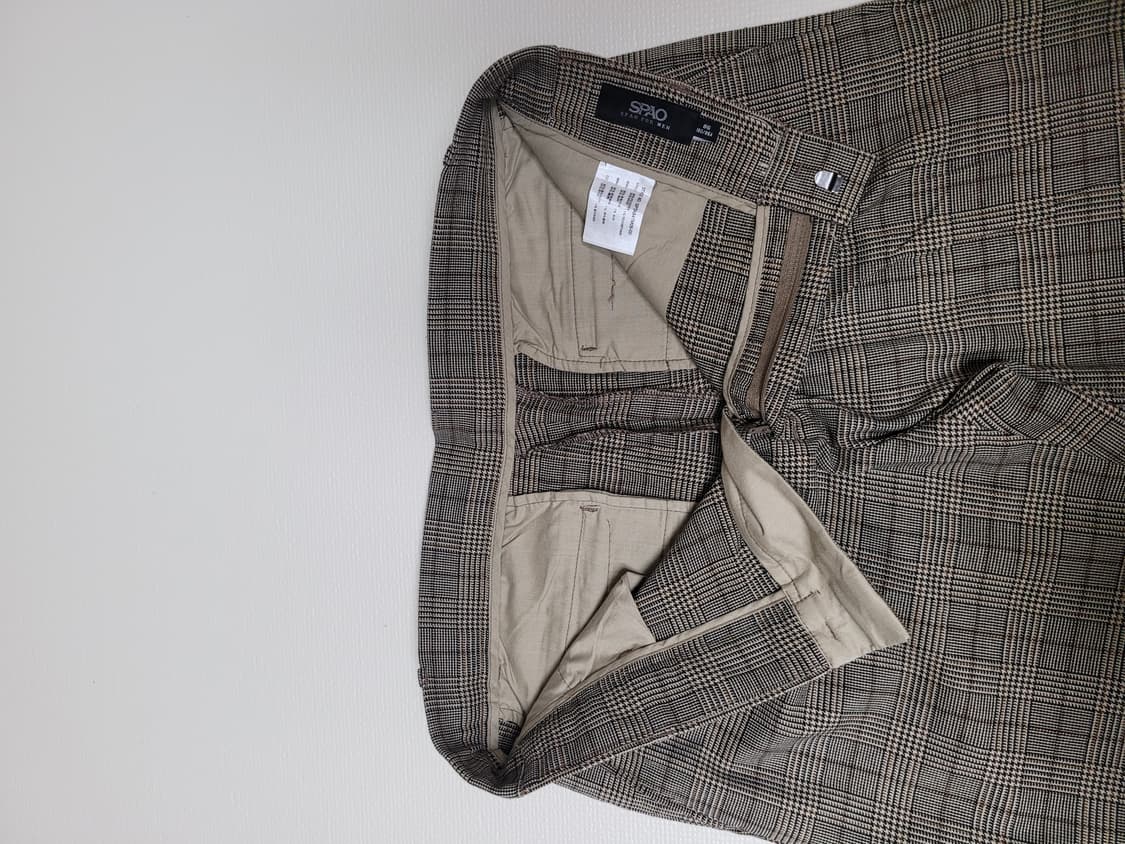 스파오 SPAO 남자 체크패턴 슬랙스 34 브라운 상품이미지5