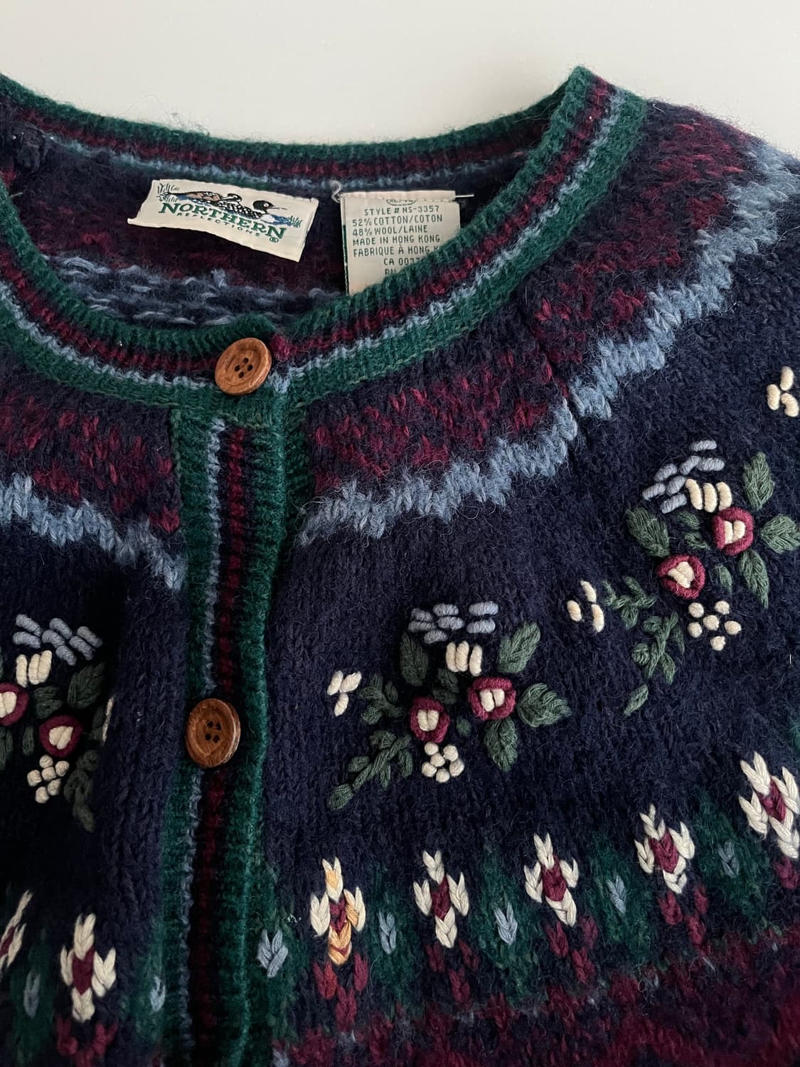 XL) NORTHERN 빈티지 자수 가디건 네이비 상품이미지5